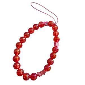 Handmade Pink Acrylic Beaded Phone Strap